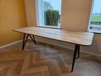 Eiken Houten tafel 240x101cm met stalen poot, 200 cm of meer, Nieuw, Studio henk, 100 tot 150 cm