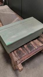 Leuke groenkleurige houten kist, bak. Brocante, Ophalen, Minder dan 50 cm, 50 tot 100 cm, Zo goed als nieuw