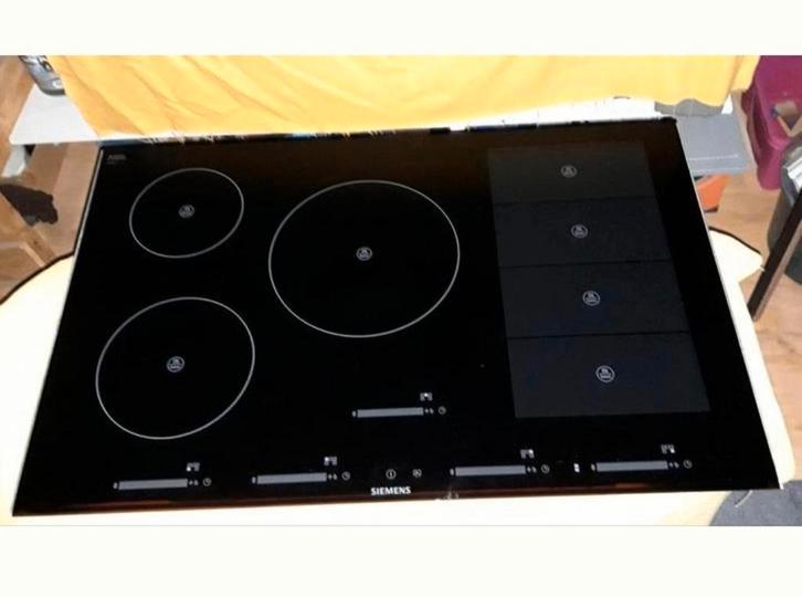 Goed werkende Siemens Inductie Kookplaat  5 zones  80 cm., Witgoed en Apparatuur, Kookplaten, Zo goed als nieuw, Inbouw, Inductie