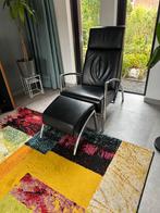 Harvink club de fauteuille met hocker, Huis en Inrichting, Fauteuils, Ophalen, 75 tot 100 cm, Leer, 50 tot 75 cm