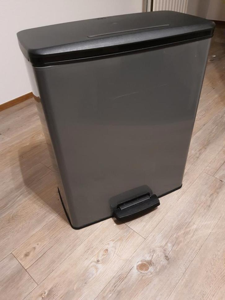 CURVER DECOBIN DUO AFVALBAK 2X 26 LITER GRIJS  ZGAN, Huis en Inrichting, Woonaccessoires | Prullenbakken, Zo goed als nieuw, Kunststof