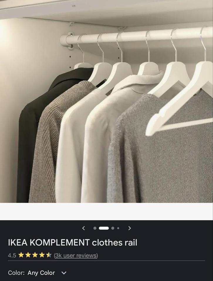 IKEA Komplement kledingroede - Zo goed als nieuw!, Huis en Inrichting, Kasten | Kledingkasten, Zo goed als nieuw, Minder dan 100 cm