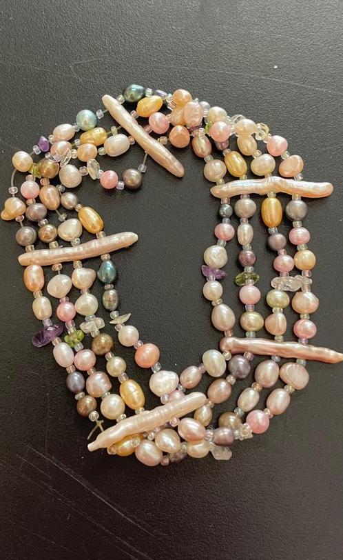 Prachtige armband met natuur en cultive parels (veelkleurig), Sieraden, Tassen en Uiterlijk, Armbanden, Gebruikt, Overige materialen