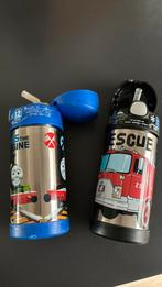 2 thermos rvs bekers met rietjes Thomas de trein brandweer, Kinderen en Baby's, Overige Kinderen en Baby's, Ophalen of Verzenden