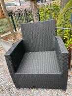 2 Kunststof Tuinstoelen - Zwart, Tuin en Terras, Tuinstoelen, Ophalen of Verzenden, Gebruikt, Kunststof, Stapelbaar
