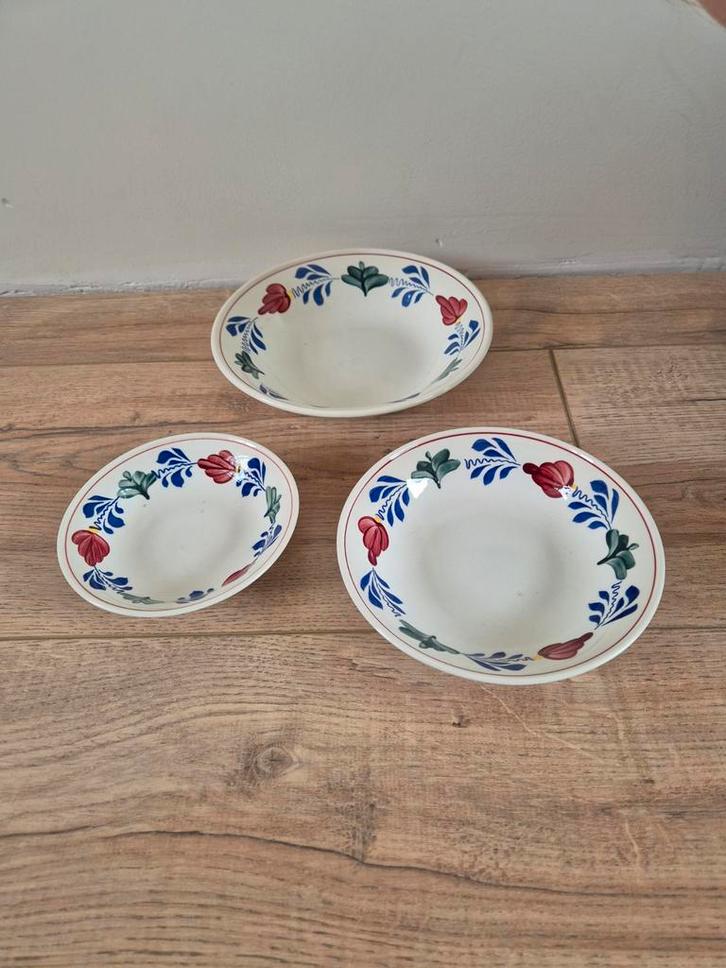 Boerenbont Schalen Set - 3 stuks, Huis en Inrichting, Keuken | Servies, Gebruikt, Schaal of Schalen, Boerenbont, Aardewerk, Ophalen of Verzenden