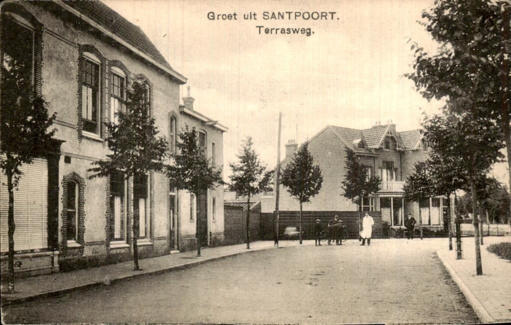 Groet uit Santpoort- Terrasweg, Ophalen of Verzenden, Voor 1920, Gelopen, Noord-Holland