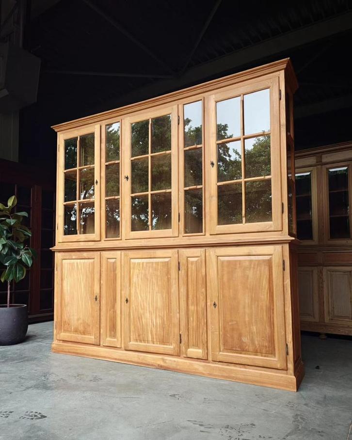 Grote / brede winkelkast | Buffetkast teakhout #2109, Huis en Inrichting, Kasten | Vitrinekasten, 200 cm of meer, 200 cm of meer