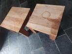 2 stuks teak bijzettafeltjes, Huis en Inrichting, Tafels | Bijzettafels, 45 tot 60 cm, Gebruikt, Vierkant, Hout