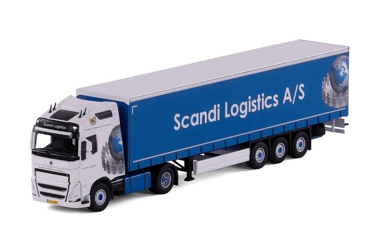 Volvo FH5 met Schuifzeiloplegger - Scandi Logistics, Hobby en Vrije tijd, Modelauto's | 1:50, Nieuw, Bus of Vrachtwagen, Overige merken
