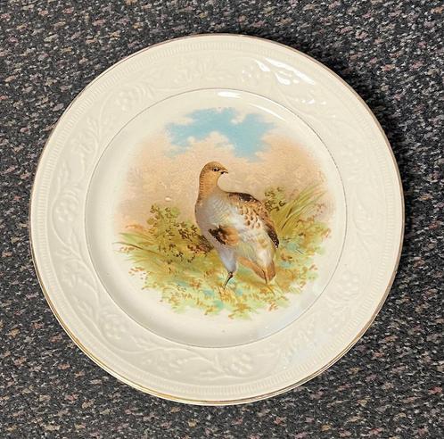Oud wandbord PATRIJS - Regout - vogel, Antiek en Kunst, Antiek | Wandborden en Tegels, Ophalen of Verzenden