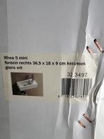 Nieuwe Mini Fontein Rechts - Keramiek Wit 36,5x18x9cm, Doe-het-zelf en Verbouw, Sanitair, Ophalen, Nieuw, Wastafel