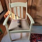 Brocante oude cremekleurige stoel met jute zitting, Ophalen