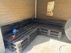 13 zwart geverfde pallets, Ophalen, Gebruikt