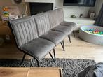 4 Mxsofa eetkamerstoelen grijs / bruin, Huis en Inrichting, Stoelen, Ophalen, Grijs, Vier