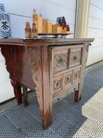 Antiek Chinees Dressoir met geheime stoel en buro, Ophalen, Gebruikt, 50 tot 75 cm