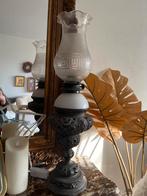Antieke Olie Lamp met Glas, Ophalen