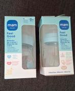 2 nieuwe glazen flesjes van MAM, Kinderen en Baby's, Babyvoeding en Toebehoren, Ophalen, Nieuw, Overige typen