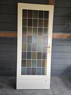 Deur met glas in lood, Doe-het-zelf en Verbouw, Deuren en Horren, Ophalen, Glas, Binnendeur, 200 tot 215 cm
