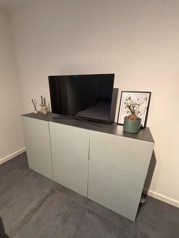 IKEA Besta kast - Grijs antraciet met groene deuren