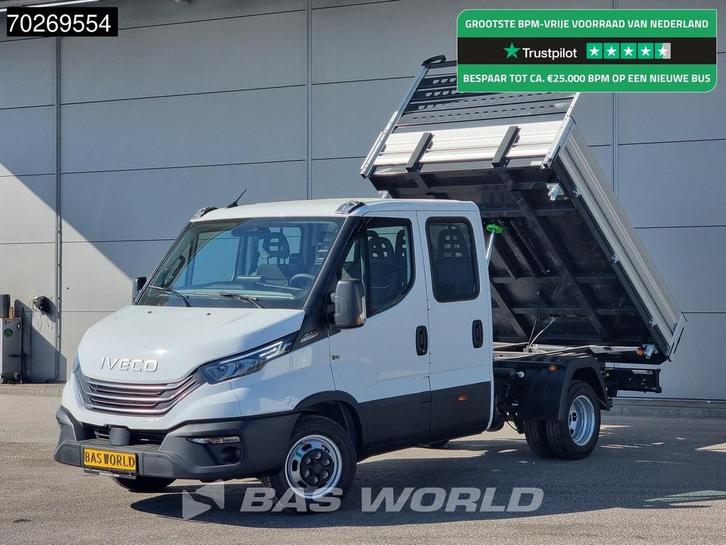 Iveco Daily 35C21 3 zijdige Kipper Dubbel Cabine 210PK 3.0L, Auto's, Bestelauto's, Bedrijf, Te koop, Achteruitrijcamera, Airconditioning