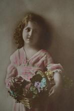 frankrijk 1910 meisje rose jurkje mand bloemen, Ophalen, Voor 1920, Gelopen, Overige thema's