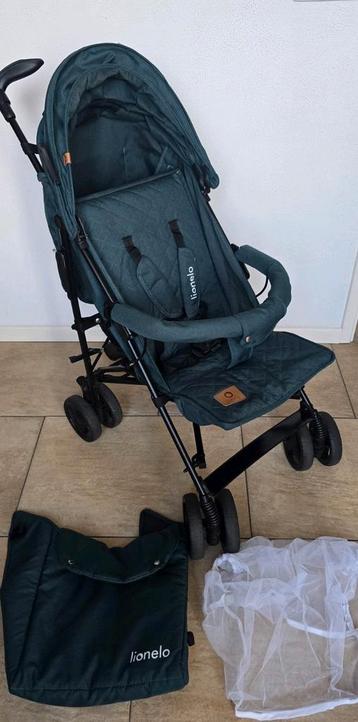 Lionelo buggy groen. 2x gebruikt! + Voetenzak + muskietennet beschikbaar voor biedingen