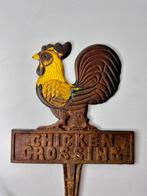Tuinsteker haan “chicken crossing” van gietijzer, Ophalen of Verzenden, Zo goed als nieuw