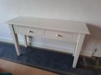 Witte side tafel 135x40x78h, Gebruikt, Ophalen