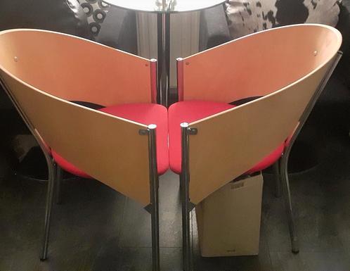 Stijlvolle  design stoelen, Huis en Inrichting, Fauteuils, Zo goed als nieuw, Hout, Metaal, Stof, Minder dan 50 cm, Minder dan 75 cm