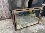 Mooie brocante spiegel goud zwart, Ophalen, Ovaal, Minder dan 100 cm