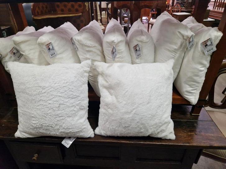 10 splinternieuwe spierwitte teddy kussens, Huis en Inrichting, Woonaccessoires | Kussens, Zo goed als nieuw, Wit, Vierkant, Ophalen of Verzenden