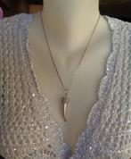 zilveren ketting met olifant tand hanger [017], Sieraden, Tassen en Uiterlijk, Kettingen, Met hanger, Verzenden, Zo goed als nieuw