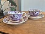 Petrus Regout Packhorse paars 2x kop en schotel, Antiek en Kunst, Antiek | Servies los, Ophalen of Verzenden