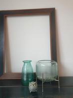Vaas, kaarsenhouder, recycled glas met metalen onderstel, Huis en Inrichting, Woonaccessoires | Vazen, Minder dan 50 cm, Glas