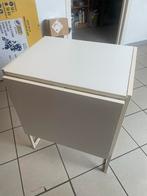 Witte Uitschuifbare Tafel Klaptafel / Extendable table, Tuin en Terras, Ophalen, Gebruikt, Vierkant, Hout