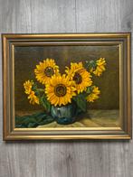 Olieverfschilderij zonnebloemen - Henk Amerongen, Ophalen of Verzenden