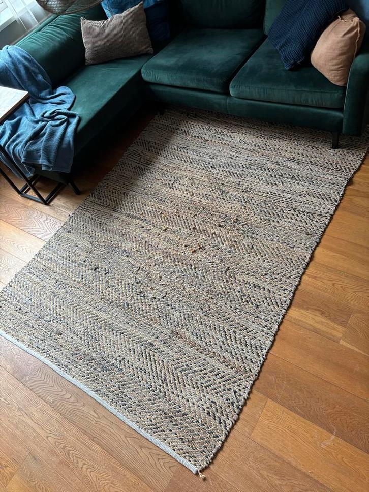 Industrieel vloerkleed: Jute, Leer & Touw - 1,65x2,30m, Huis en Inrichting, Stoffering | Tapijten en Kleden, Gebruikt, 150 tot 200 cm