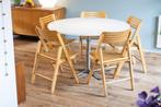 Set van 5 vintage houten klapstoelen, Huis en Inrichting, Stoelen, Vijf, Zes of meer stoelen, Gebruikt, Bruin, Dutch Design