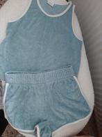 Badstof strandset korte broek met hemd zeeblauw 134 Zara., Ophalen of Verzenden, Zo goed als nieuw, Meisje, Broek