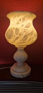 Marmeren Onyx tafellamp, Huis en Inrichting, Lampen | Tafellampen, Ophalen of Verzenden, Zo goed als nieuw, Minder dan 50 cm