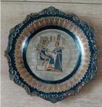 Vintage Egyptisch metaal koper messing zilver wandbord, Ophalen of Verzenden