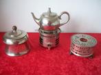 Art Deco Theelicht met Brander en Rood Glas - per stuk, Antiek en Kunst, Ophalen of Verzenden
