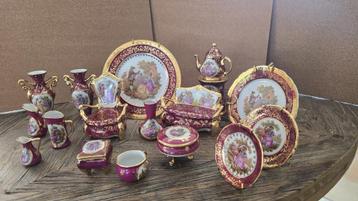 Limoges 16 delige miniatuur set, porselein beschikbaar voor biedingen