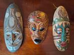 Vintage Houten Maskers - Nieuw-Guinea Sepik, Ophalen of Verzenden