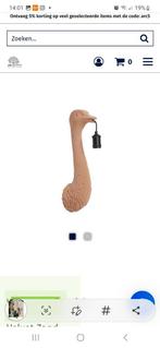 NIEUW lamp light and living struisvogel velvet sand ostrich, Ophalen, Nieuw