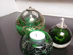 Setje Olie Lampjes en Waxinelichtje - Groen, Overige materialen, Gebruikt, Ophalen of Verzenden, Groen
