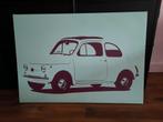 Leuk schilderij Fiat 500, Ophalen, Zo goed als nieuw, Schilderij, 75 cm of meer