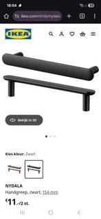 10 keukenhandgrepen Nydala, Huis en Inrichting, Keuken | Keukenelementen, Zwart, 150 tot 200 cm, Nieuw, Ophalen of Verzenden