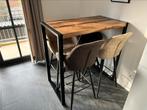 Houten beuk eettafel met 4 bartstoelen, Huis en Inrichting, Tafels | Eettafels, 50 tot 100 cm, Overige materialen, 100 tot 150 cm